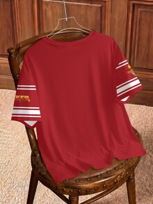HARRY POTTER X SHEIN Women's Plus Size Letter Print Short Sleeve T-Shirt - White - View 2