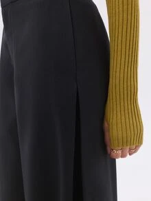 KÆRIA Hus High Waist Deep Pleat Wide Leg Trousers - Fluid Tailoring - Black - Tailored, Office, Modern - Black - View 8