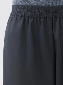 KÆRIA Hus Cuffed Harem Trousers - Fluid Tailoring - Slate Blue - Elasticated, Side Pockets, Balloon, Preppy - Dark Grey - View 8