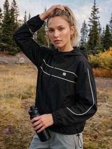 In My Nature Women's Long Sleeve Zipper Front Hooded Outdoor Casual Jacket - Black - View 5