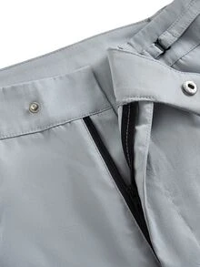 In My Nature Women's Solid Color Zipper Design Straight Leg Loose Outdoor Pants - Grey - View 9