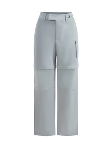 In My Nature Women's Solid Color Zipper Design Straight Leg Loose Outdoor Pants - Grey - View 17