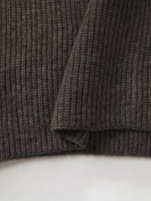 SHEIN Fall Winter Lapel Collar Button Front Knit Cardigan, Casual Loose Outerwear With Pockets - Coffee Brown - View 4