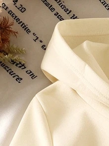 SHEIN Explorewe Bộ quần áo thường ngày cho bé gái gồm áo nỉ tay dài và quần họa tiết hoạt hình phong cách casual - trắng - Xem 5