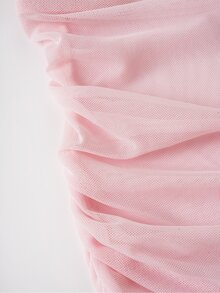 SHEIN Women's Summer Vacation Mesh Patchwork Camisole And Slit Skirt 2 Pieces Set Vacation Night Out Pink Blush Pink Summer Sexy - Pink - View 4