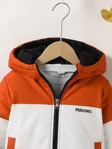 SHEIN Young BoyOutdoor Street Style Gentleman Thick Padded Coat, Autumn/Winter - Orange - View 8