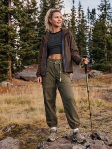 In My Nature Women's Zipper Front Long Sleeve Hooded Outdoor Casual Jacket - Coffee Brown - View 6