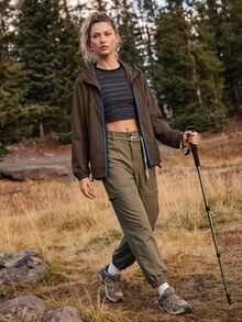 In My Nature Women's Zipper Front Long Sleeve Hooded Outdoor Casual Jacket - Coffee Brown - View 5