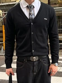 NEOSTRIT Men's Casual Versatile Solid Color Cardigan Holiday Festival Autumn Streetwear Winter - Multicolor - View 2