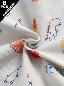 Random 6pcs Random Assortment Boys Cartoon Cute Dinosaur Monster Print Comfortable Boxer Briefs Autumn Fall - Multicolor - View 5