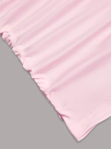 Sweetra Plus Size Women Lace Patchwork Ruffle Casual Versatile Daily Wear T-Shirt - Pink - View 6