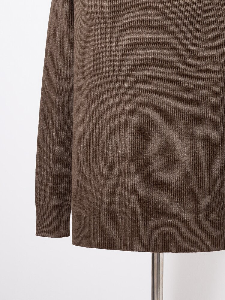 Claim Dot Men's Solid Color Casual Versatile Daily Wear Long Sleeve Sweater Golf - Camel - View 3