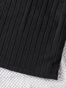 SHEIN 2pcs/Set Tween Girl Casual Outfit, Fall Outfits, Long Sleeve Crop Top With Pearl Decor & A-Line Bodycon Mini Dress, Spring & Autumn - Black - View 8