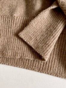 GlowEve Women's Asymmetric Diagonal Button Front Long Sleeve Ribbed Hem Fashion Casual French Elegant Versatile Cardigan Office Brunch Beige Fall - Khaki - View 4