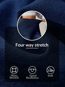 Flexra Plus Size Women's Straight Leg Commuter Casual Sports Loose Stretch Denim Jeans - Dark Wash - View 9