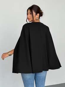 Firerie Blazer Elegan Romantis Ukuran Plus Warna Hitam, Pakaian Musim Gugur/Musim Dingin untuk Wanita - Hitam - View 3
