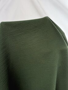 Weeklong Plus Size Women's Mandarin Collar Ruched Batwing Sleeve Textured Fabric Elegant Blouse For Outing And Party Fall - Army Green - View 5