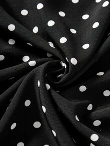 DreamSkyne Exquisite & Elegant Plus Size Polka Dot Jumpsuit, Minimalist And Fashionable, Suitable For Summer - Black - View 7