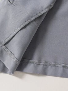 SHEIN Chaqueta de punto con bloque de color y decoración de perlas, pantalones casuales para niñas - Gris - Ver 8