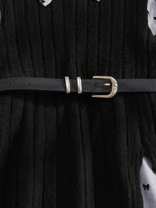SHEIN 少女款 2 合 1 拼接休閒日常夏季洋裝 - 黑色 - 查看 6
