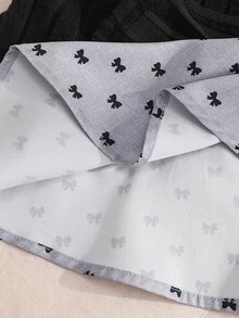 SHEIN 少女款 2 合 1 拼接休閒日常夏季洋裝 - 黑色 - 查看 8