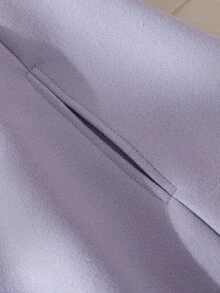 SHEIN 女童玫瑰紅拼接3D鉤編花朵披肩領大衣，淑女風，秋冬新款，返校季，節日款 - 紫色 - 查看 5