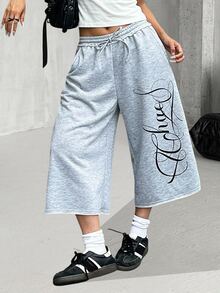 DRPCRD Women's Spring/Summer Street Style Vintage Washed Distressed Comfortable Texture Black Shorts - Grey - View 4