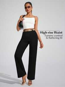 Flexra Women's Casual High Waist Comfortable Jeans, Versatile For Everyday Wear - Black - View 6