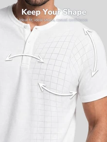 TekDrob Double Anti-Odor Heavy Viscose Henley T-Shirt With Regular Fit - White - View 4