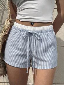 Tseoso Casual Minimalist 2 In 1 Cotton Blend Woven Women's Shorts - Multicolor - View 10