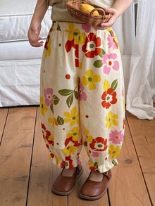 Dazy Kids Young Girl Loose Floral Pattern Lantern Pants With Elastic Waist Design Fall - Multicolor - View 7