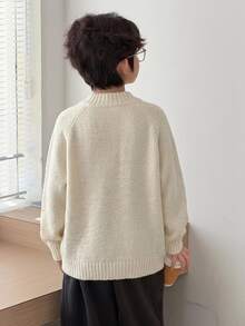 Dazy Kids Tween Boy Asymmetric Button Long Sleeve Sweater Casual Fall - Beige - View 2