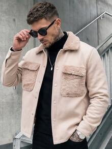 Manfinity CasualCool Men's Casual Wool Lapel Jacket For Daily Wear - Beige - View 3