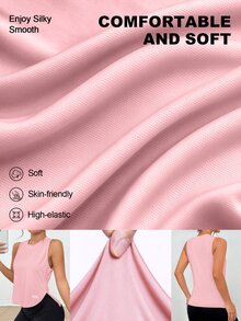 Eassivo Eassivo Twist Backless Sports Topworkout Tank Top - Pink - View 4