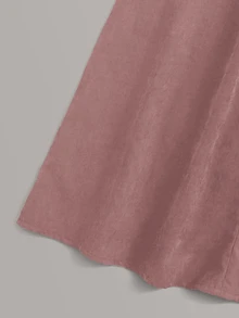 Mulvari Solid Tee & Self Tie Button Front Skirt Fall - Multicolor - View 5