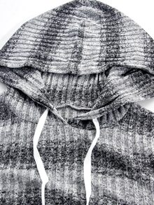 Momance Maternity Dress, Maternity Hooded Knit Dress, Elastic Ribbed Slim Fit Mid-Length Bodycon Sweatshirt Dress For Mid To Late Pregnancy, Maternity Slimming Inner Layer Dress - Grey - View 9