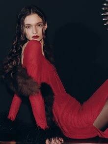 MOTF PREMIUM WOMEN'S SOLID COLOR SPLIT DESIGN CASUAL PARTY LONG DRESS - Red - View 10
