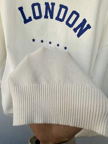 Claim Dot Men's Crew Neck Letter Print Minimalist Casual Sweater, Long Sleeve - Multicolor - View 6