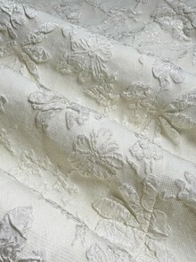 SHEIN Women's Summer Elegant Jacquard Ruffle Hem Dress - Apricot - View 6