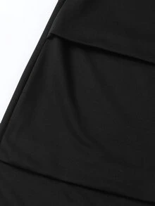 SHEIN Reset Phase 青少年女孩秋冬寬版彎腿運動長褲，休閒基礎百搭運動褲，適合舞蹈、學校與運動 - 黑色 - 查看 5