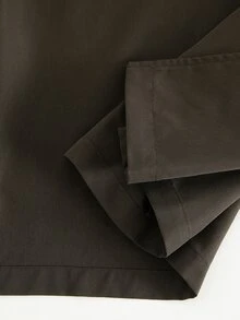 SHEIN Áo khoác trench ngắn casual cổ lớn màu trơn dệt cho thiếu nữ - Nhiều màu - Xem 7