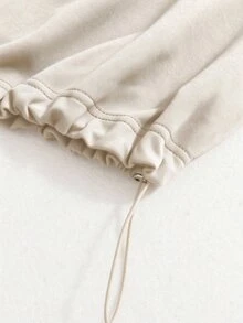 QUELARIE American Retro Minimalist Casual Zip-Up Sweatshirt With Drawstring Hem, Niche Style - Apricot - View 6