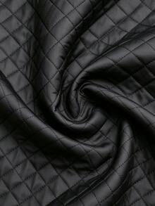 SHEIN LUNE 女款純色休閒百搭冬季加厚棉襖 - 黑色 - 查看 8