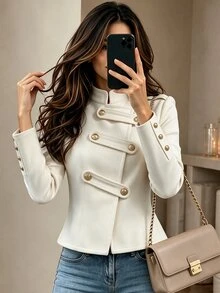 Yalmera Women's New Autumn/Winter Elegant Fashion Short Overcoat - Beige - View 1