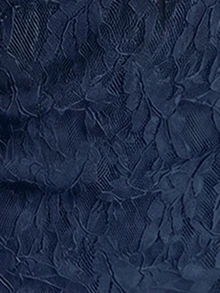 Zavorell French Soft Lace T-Shirt For Women With Bow Accent, Sexy Top - Navy Blue - View 8