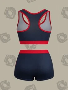 Betty Boop x SHEIN Women's Letter Print Casual Tank Top Lingerie Set - Black - View 4