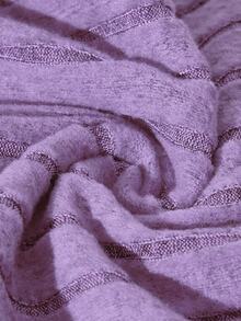 Girls Ribbed Brushed Comfortable Casual Cherry Letter Embroidery Pattern Loose 2 Pieces Pajama Set, Winter - Purple - View 7