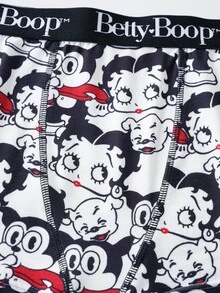 Betty Boop x SHEIN Women's Cartoon Print Hipster Panties - Black and White - View 11