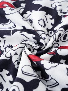 Betty Boop x SHEIN Women's Cartoon Print Hipster Panties - Black and White - View 14