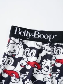 Betty Boop x SHEIN Women's Cartoon Print Hipster Panties - Black and White - View 12